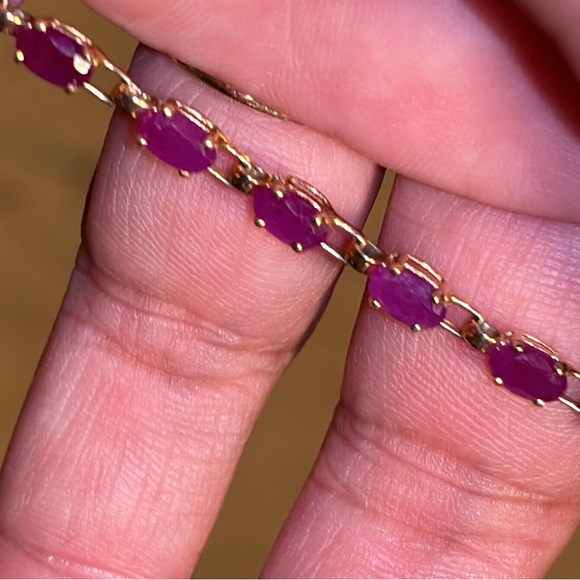 14k Gold Natural Ruby Bracelet FIRM - Picture 4 of 11